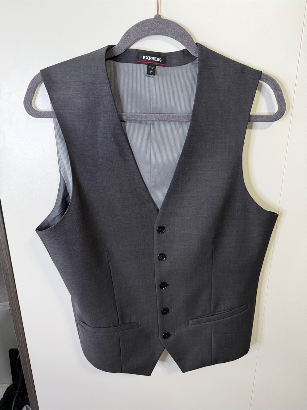 Express Men's Dark Gray Dress Vest